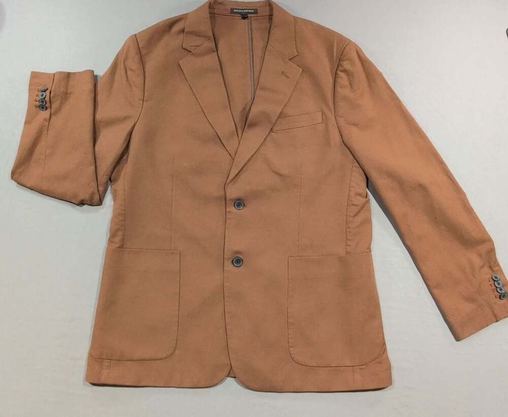 Banana Republic Brown Suit Size 44R Jacket and 36x32 Pants  Cotton Blend